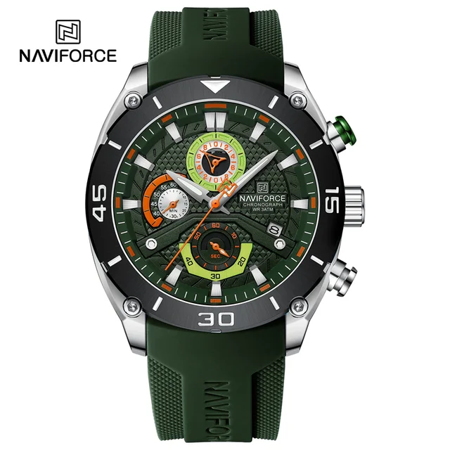 NAVIFORCE Sport Wristwatch Top Brand Luxury Military Men Watch Chronograph Business Quartz Waterproof Original Watch 8038