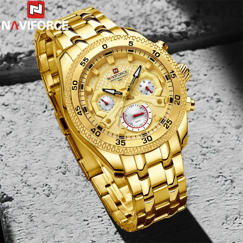 NAVIFORCE Sport Wristwatch Top Brand Luxury Military Men Watch Auto Date Week Quartz Waterproof Original Male Clock Gift 9222