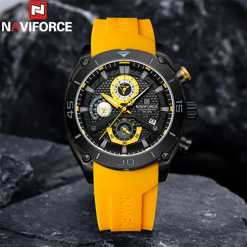 NAVIFORCE Sport Wristwatch Top Brand Luxury Military Men Watch Chronograph Business Quartz Waterproof Original Male Clock 8038