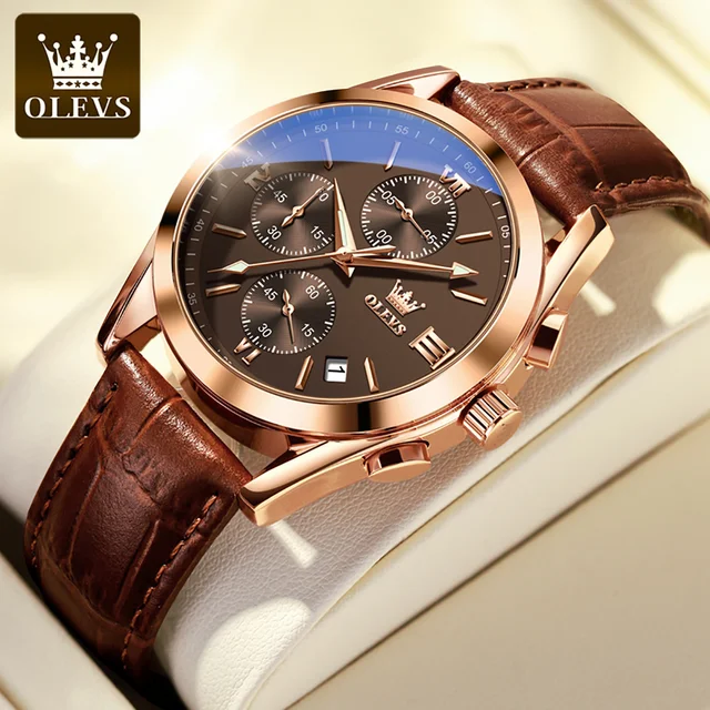 OLEVS 2872 Quartz Watches For Men Luminous Chronograph