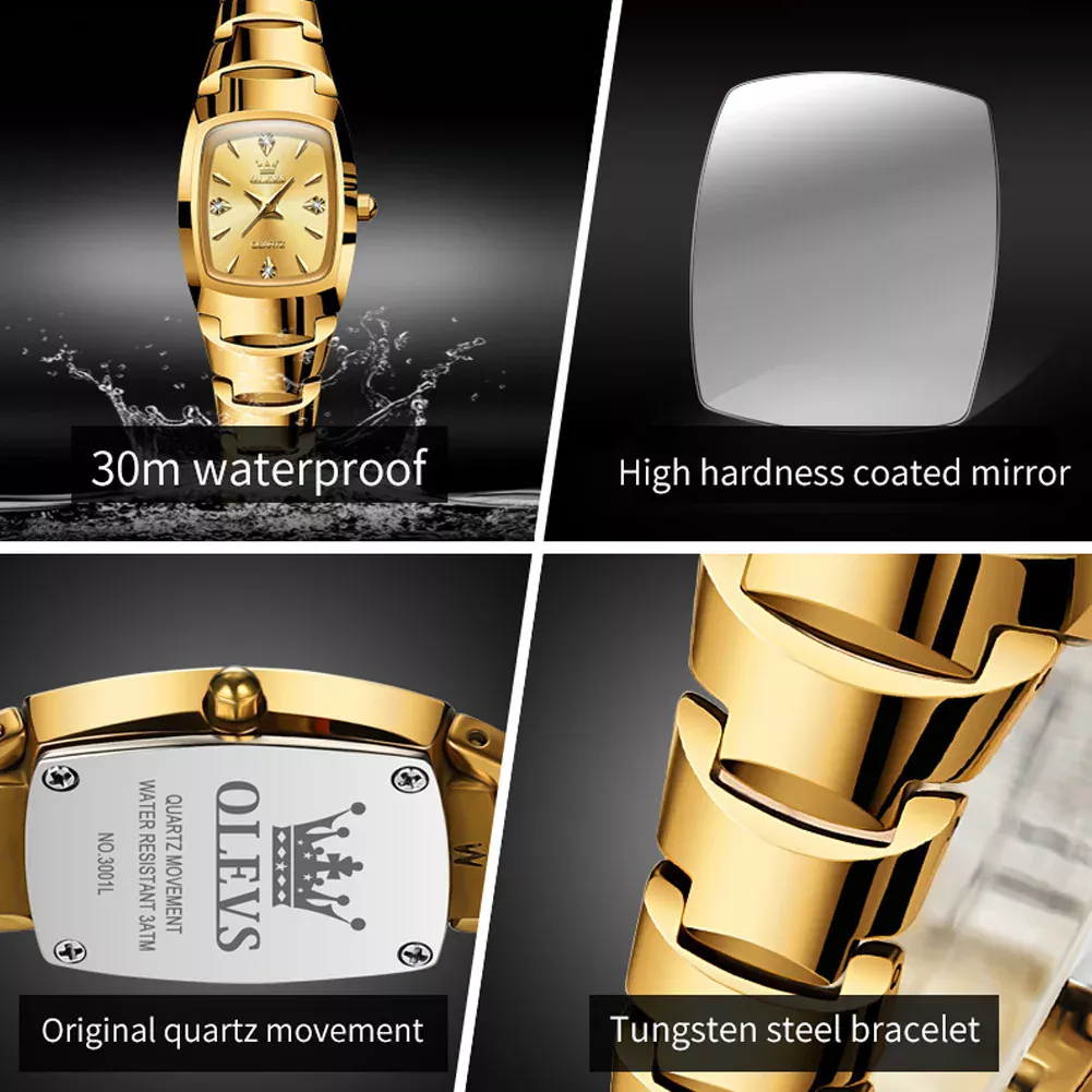 OLEVS 7006 Tungsten steel Strap Quartz Women Wristwatches Watch For Women - Image 3