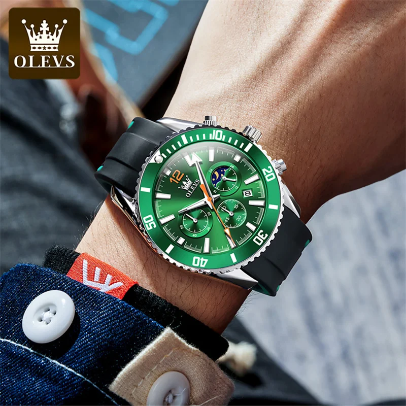 OLEVS 9916 Sports Quartz Watch Chronograph for Men - Image 4