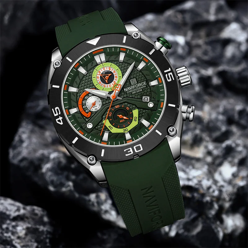 NAVIFORCE Sport Wristwatch Top Brand Luxury Military Men Watch Chronograph Business Quartz Waterproof Original Watch 8038 - Image 2