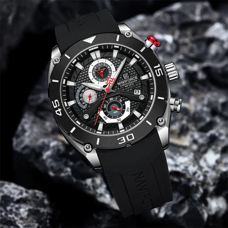 NAVIFORCE Sport Wristwatch Top Brand Luxury Military Men Watch Chronograph Business Quartz Waterproof Original Watch 8038 - Image 2