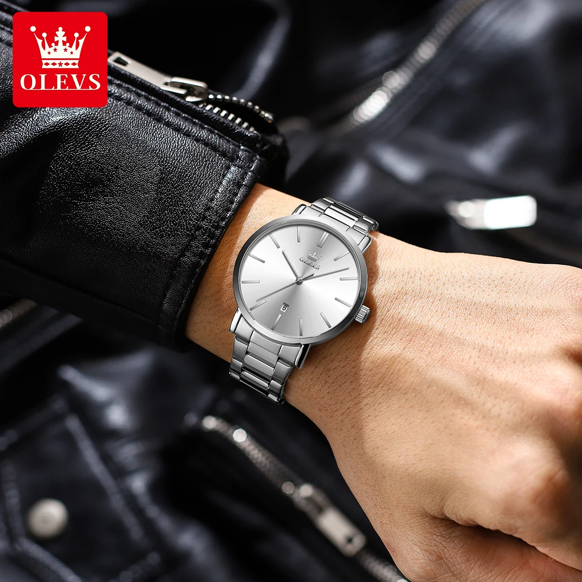 OLEVS 2896 Quartz Stainless Steel Watch For Men’s - Image 4
