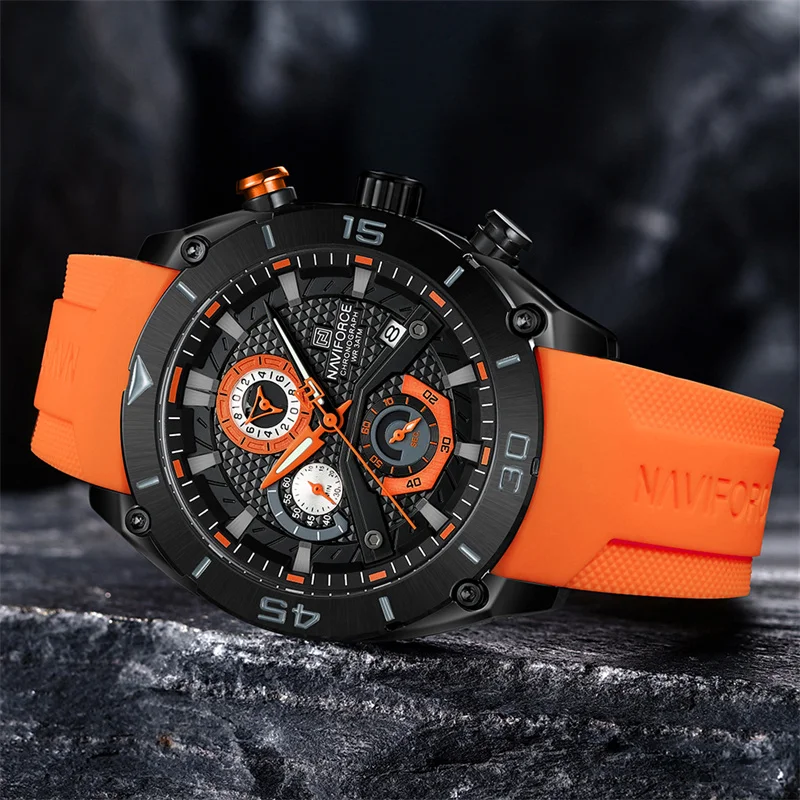 NAVIFORCE Sport Wristwatch Top Brand Luxury Military Men Watch Chronograph Business Quartz Waterproof Original Watch 8038 - Image 2