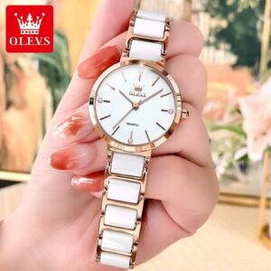 OLEVS 5877 Quartz Stainless Steel Watch For Women