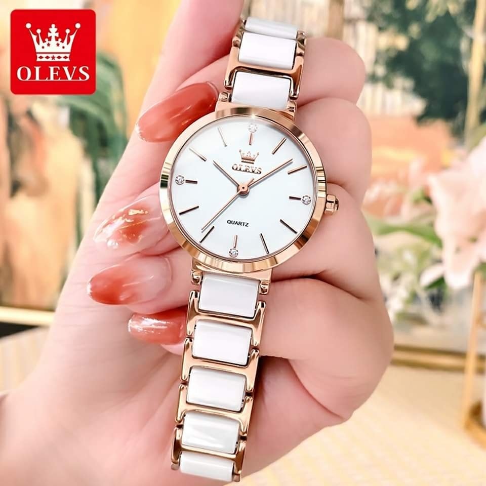 OLEVS 5877 Quartz Stainless Steel Watch For Women