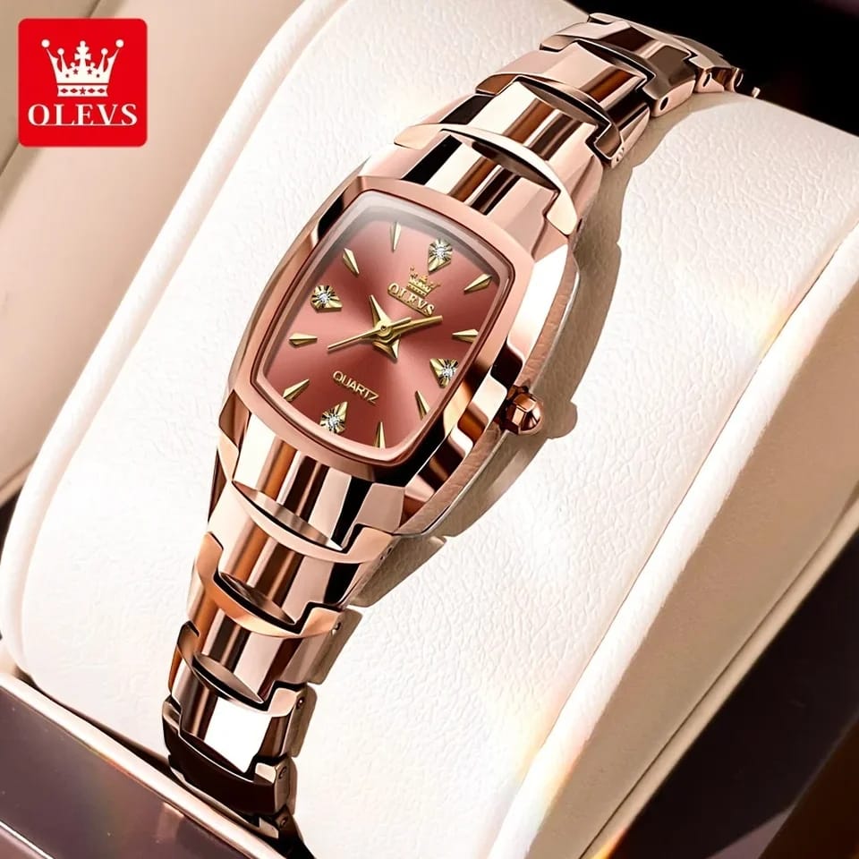 OLEVS 7006 Tungsten steel Strap Quartz Watch For Women