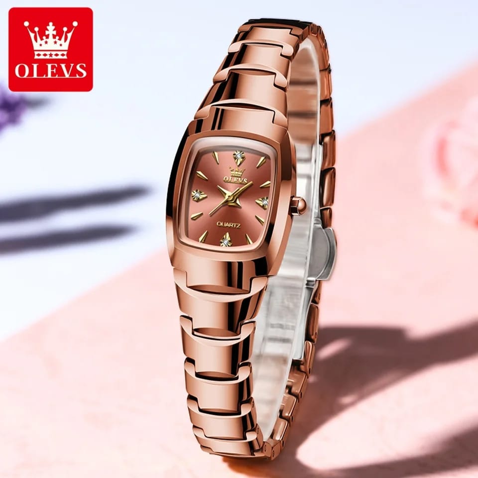 OLEVS 7006 Tungsten steel Strap Quartz Watch For Women - Image 4