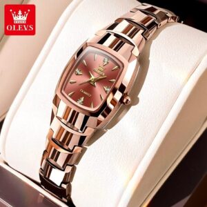OLEVS 7006 Tungsten steel Strap Quartz Watch For Women