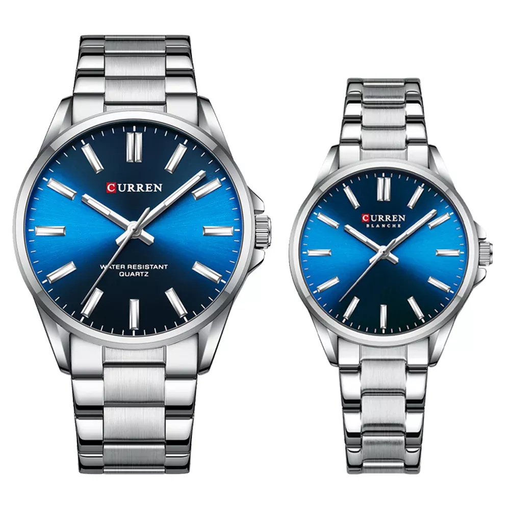 CURREN 9090 Couple Watches For Men Women Stainless Steel