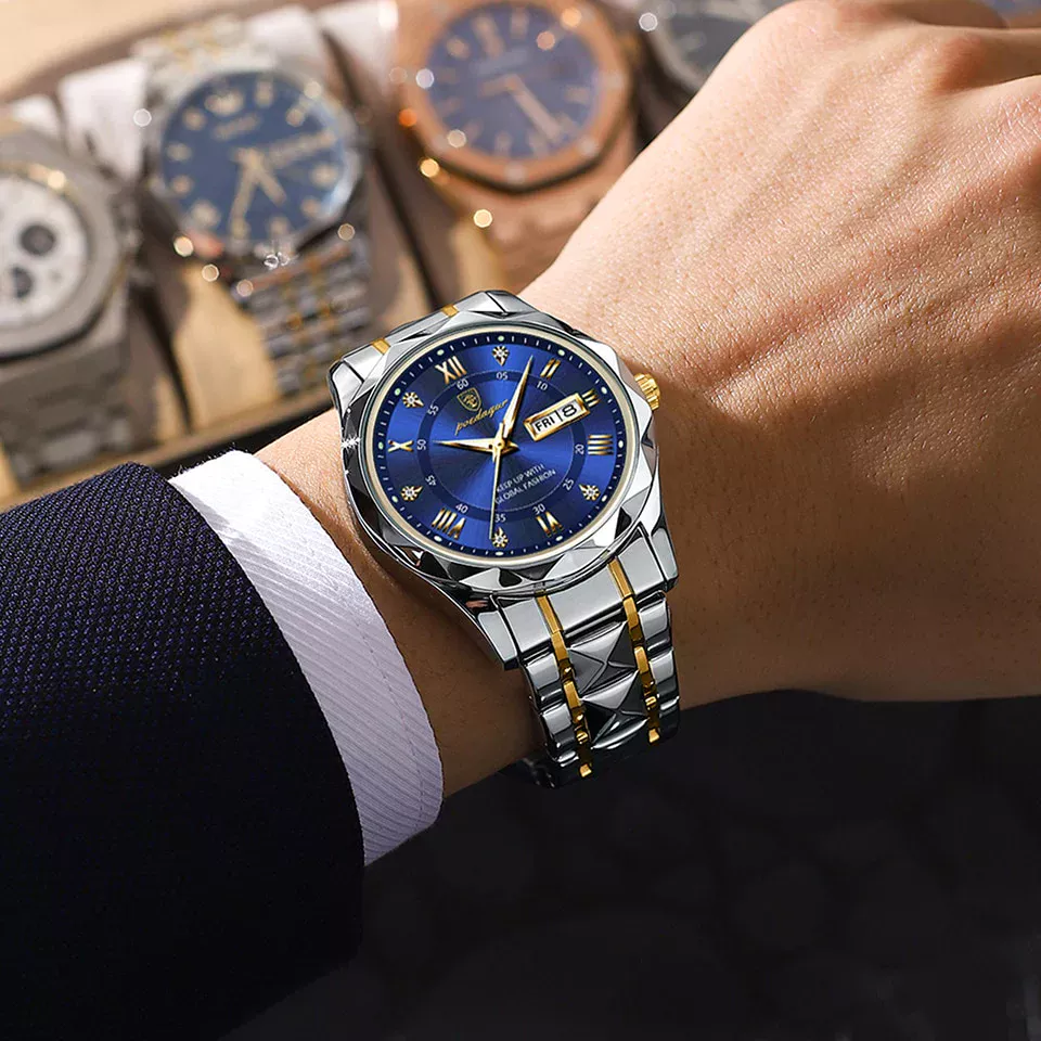 POEDAGAR 615 Quartz Stainless Steel Watch For Men - Image 3