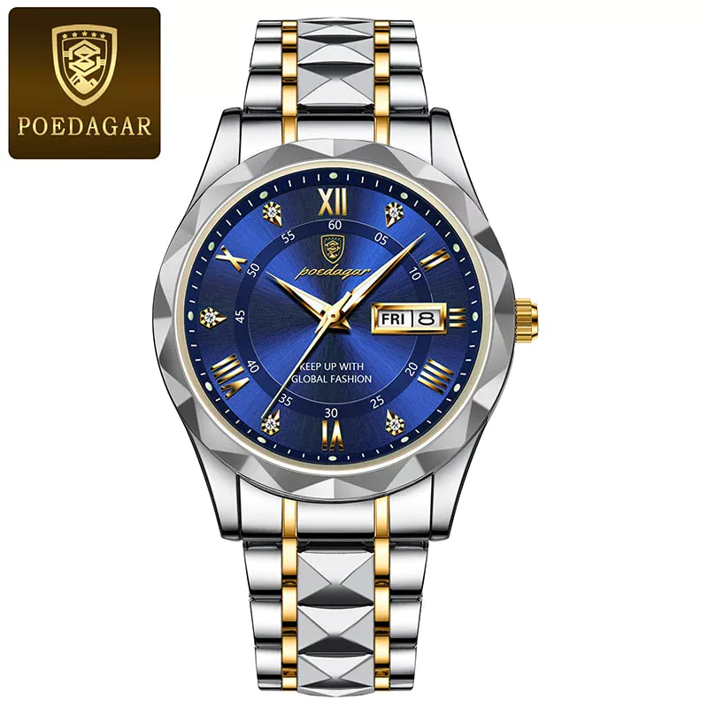 POEDAGAR 615 Quartz Stainless Steel Watch For Men - Image 2