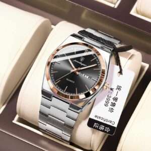 POEDAGAR 930 Business Luminous Stainless Steel Quartz Men’s Watch