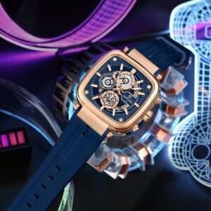 Reward Rubber Chronograph Waterproof Wristwatch-Blue