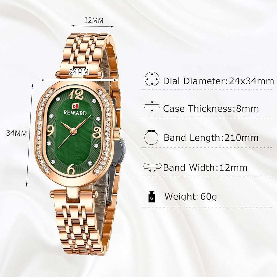 REWARD 21058 Women Wristwatch Fashion Luxury Quartz Wrist Watches Stainless Steel Strap Gift for Girl Wife Mother Friends - Image 3