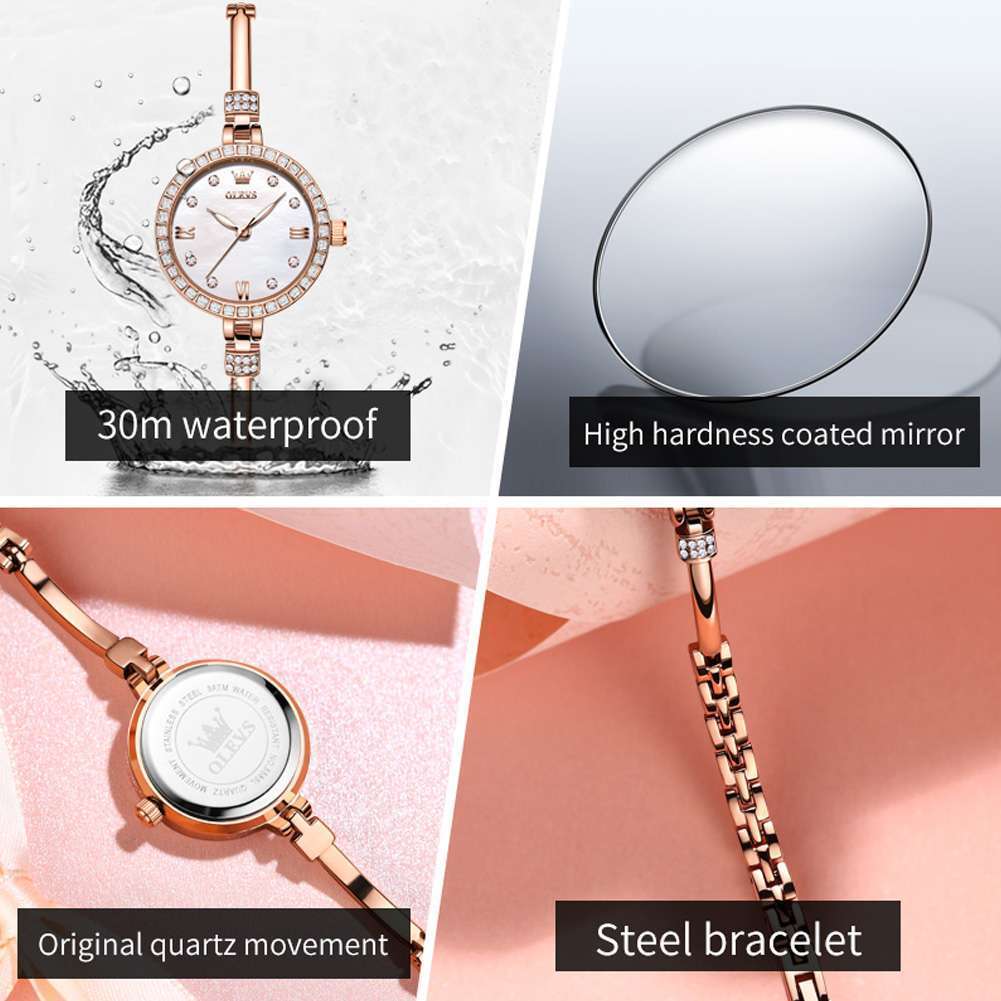 OLEVS 5585 Quartz Stainless Steel Watch For Woman - Image 3
