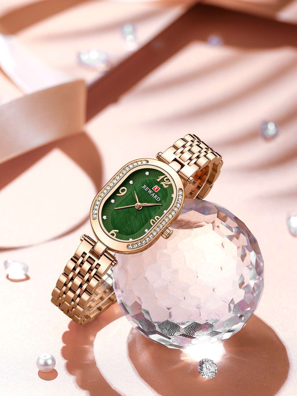 REWARD 21058 Women Wristwatch Fashion Luxury Quartz Wrist Watches Stainless Steel Strap Gift for Girl Wife Mother Friends - Image 2