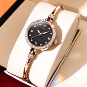 OLEVS 5585 Quartz Stainless Steel Watch For Woman