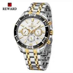 Reward 81134 High Quality Silver Mens Quartz Watch Best Power Stainless