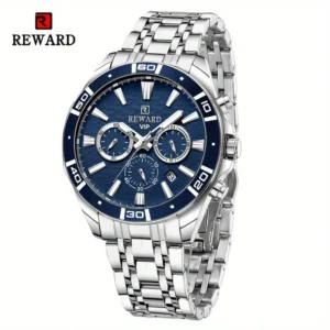Reward 81134 High Quality Silver Mens Quartz Watch Best Power Stainless