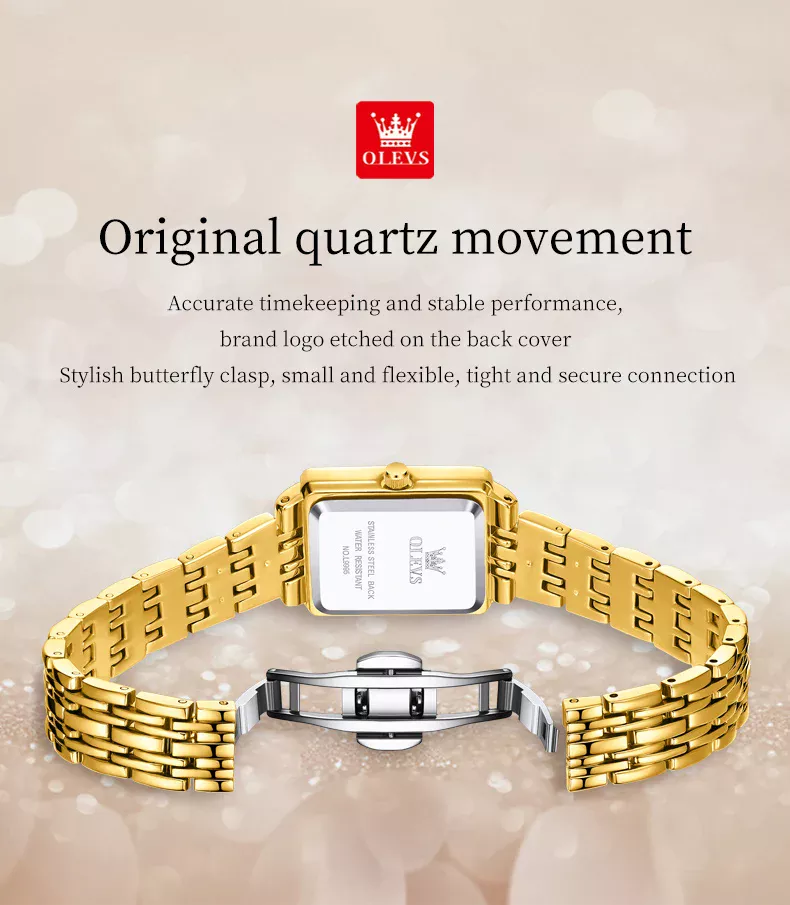 OLEVS 9995 Elegant Quartz Women's Watch-Blue. - Image 3