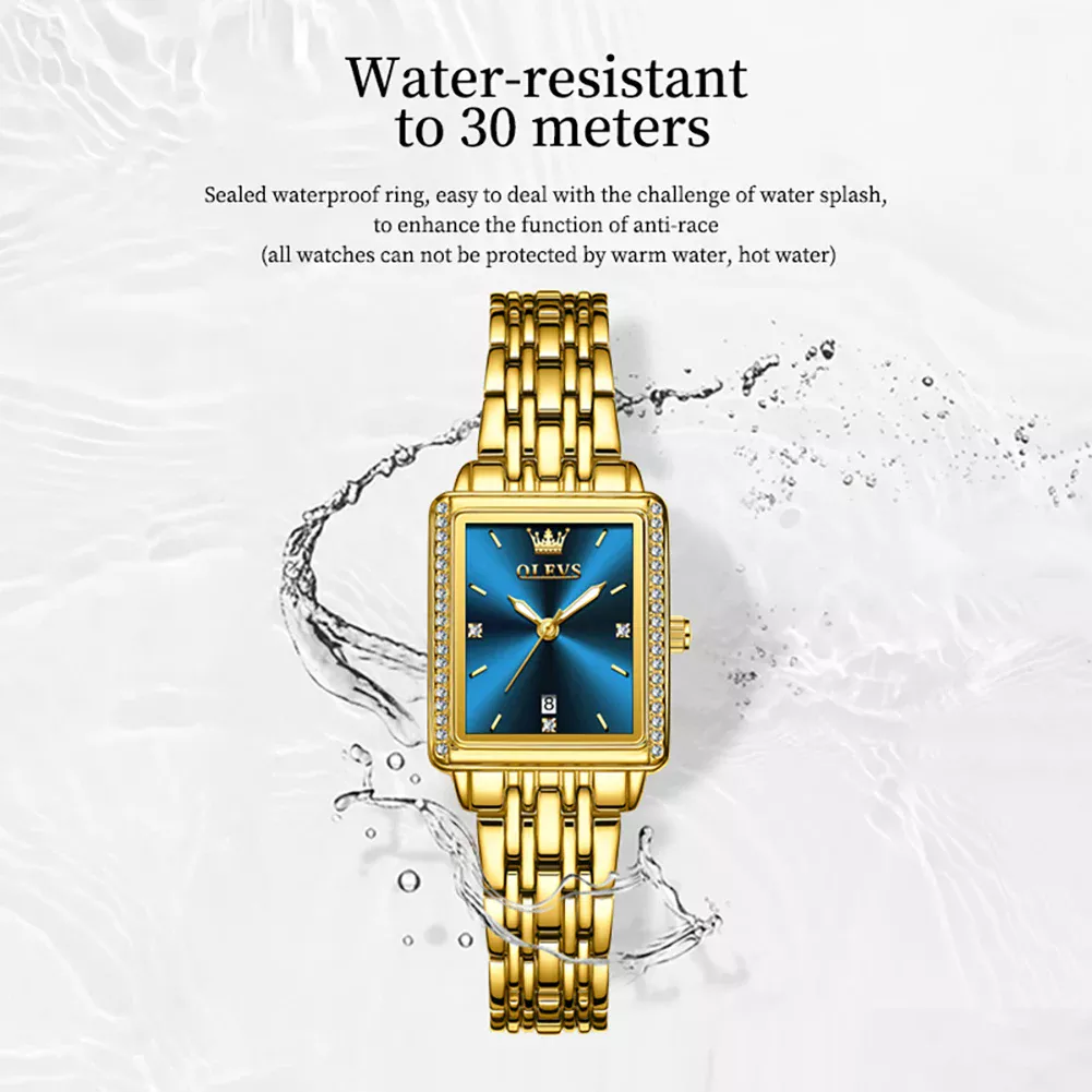 OLEVS 9995 Elegant Quartz Women's Watch-Blue. - Image 4