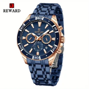 Reward 81134 High Quality Silver Mens Quartz Watch Best Power Stainless