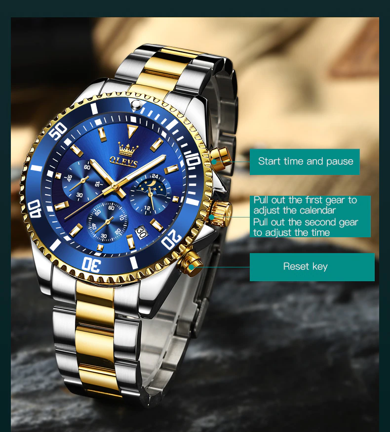 OLEVS 2870 Men's Chronograph Quartz Watch For Men - Image 3