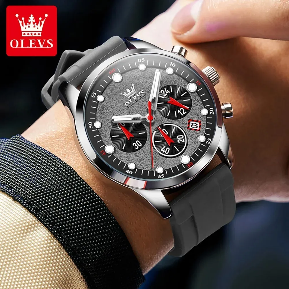 OLEVS 5602 Chronograph Quartz Mens Sports Watch - Image 2