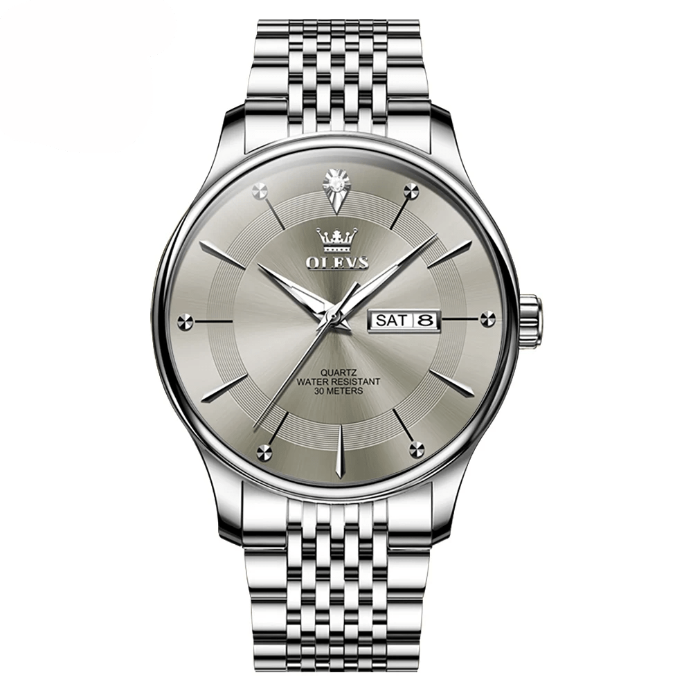 OLEVS 9908 Stainless Steel Luxury Brand Quartz Watch For Men's - Image 2