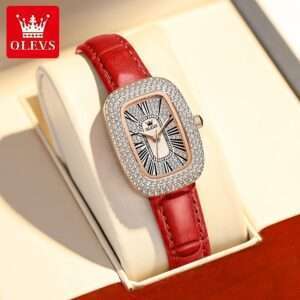 OLEVS 9940 Square Dial Diamond Watch For Women