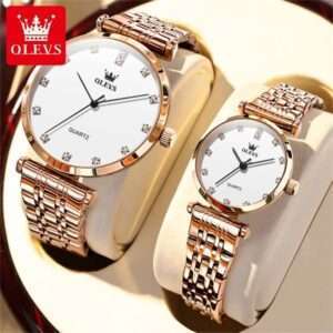 OLEVS 5596 Luxury Couple Quartz Watches