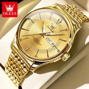 OLEVS 9908 Stainless Steel Luxury Brand Quartz Watch For Men's