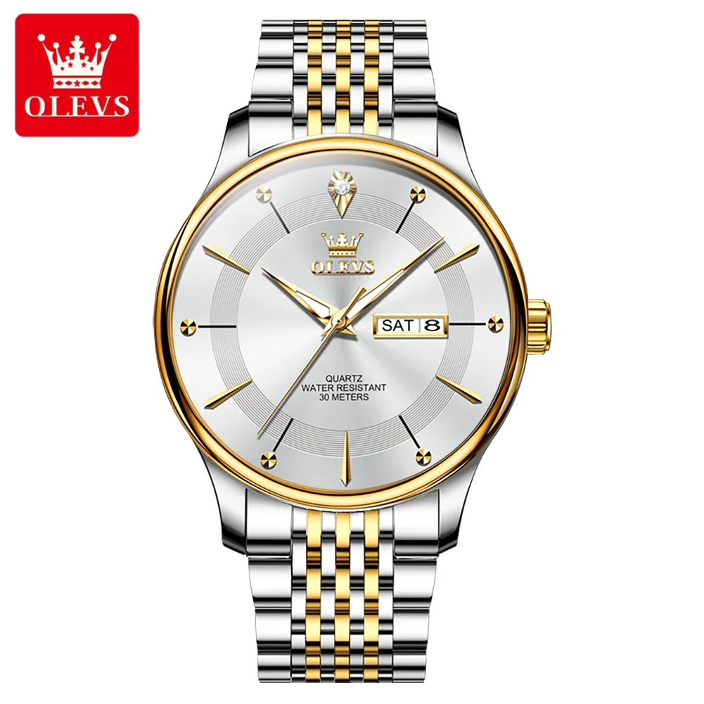 OLEVS 9908 Stainless Steel Luxury Brand Quartz Watch For Men's - Image 2