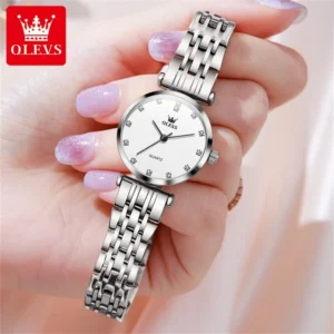 OLEVS 5596 New Quartz Stainless Steel Watch For Women
