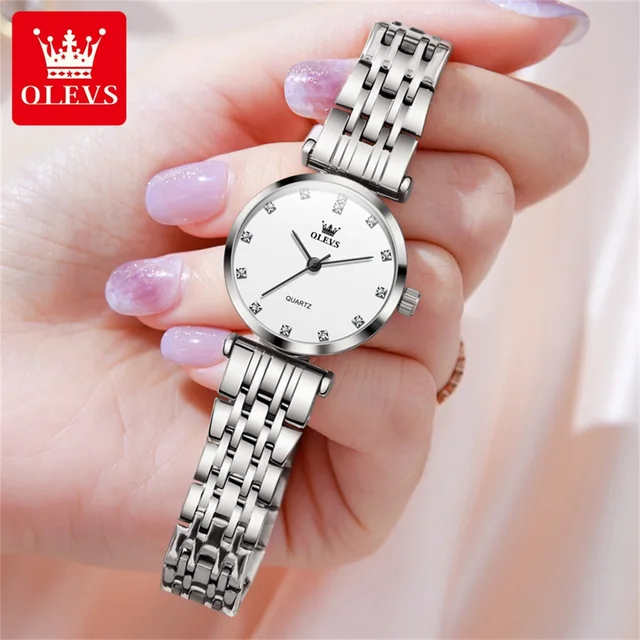 OLEVS 5596 New Quartz Stainless Steel Watch For Women