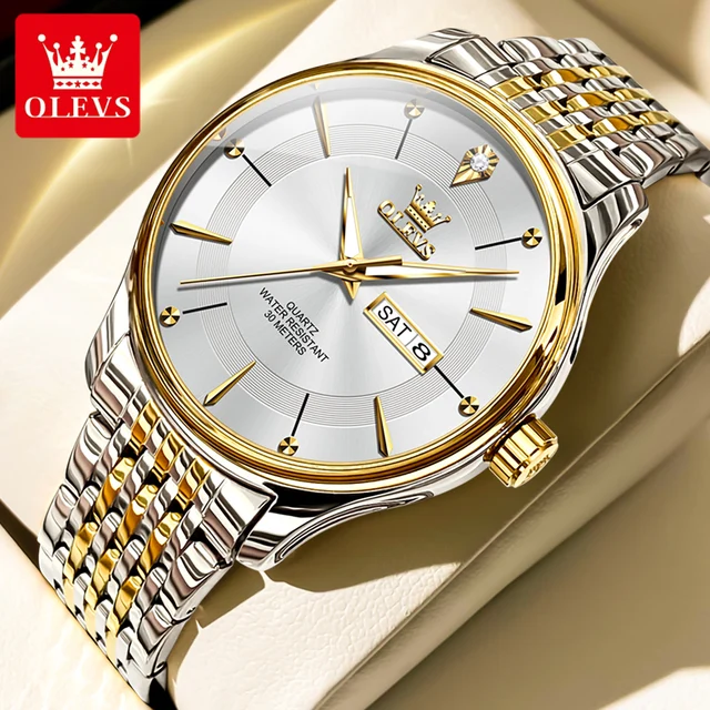 OLEVS 9908 Stainless Steel Luxury Brand Quartz Watch For Men's