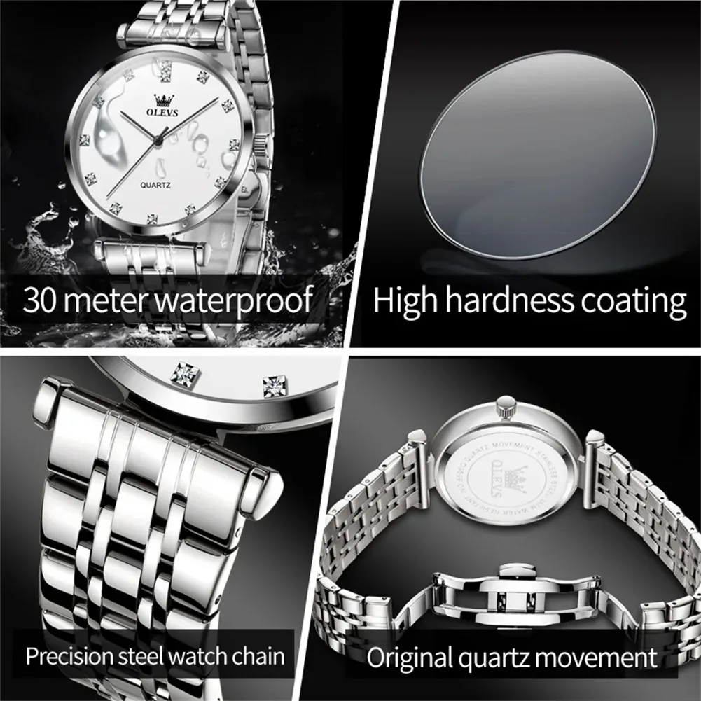 OLEVS 5596 New Quartz Stainless Steel Watch For Men - Image 3