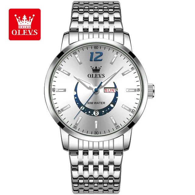 OLEVS 710 Date Week Luminous Quartz Watch For Men - Image 2