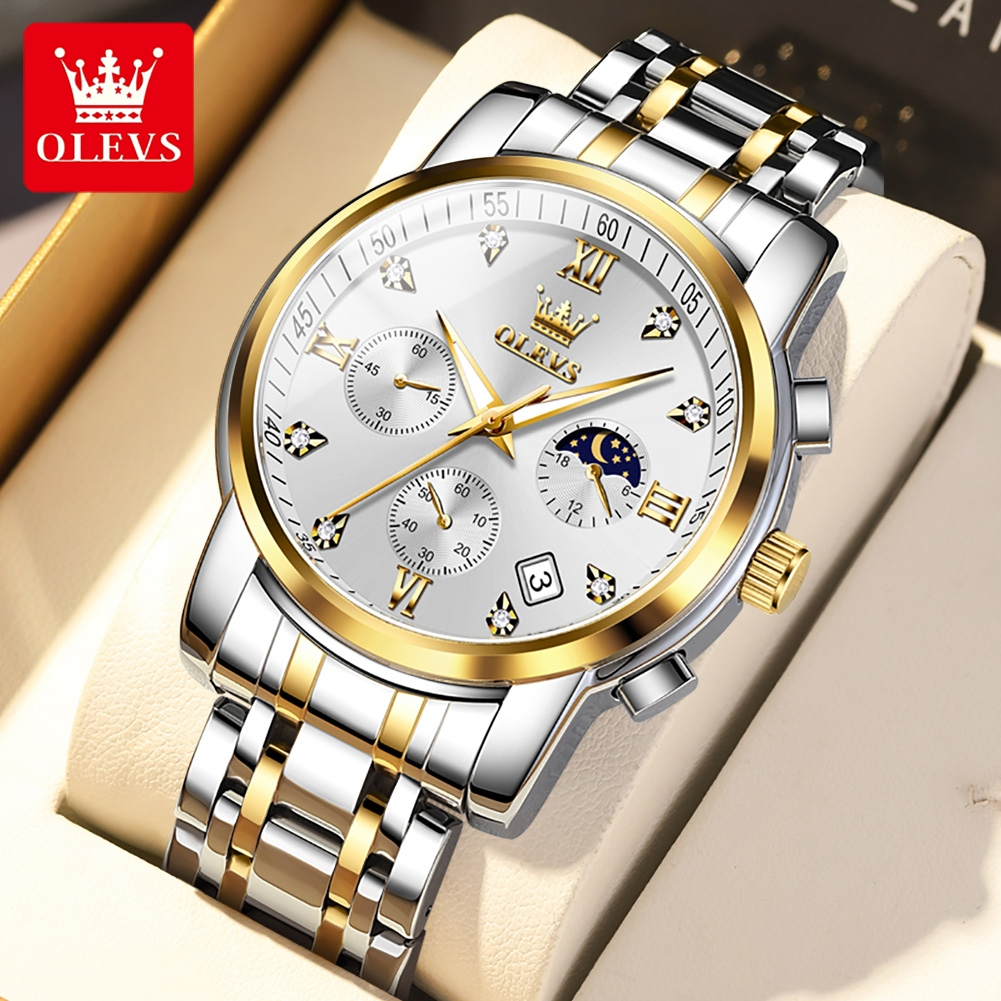OLEVS 2858 Quartz Stainless Steel Watch for Men’s