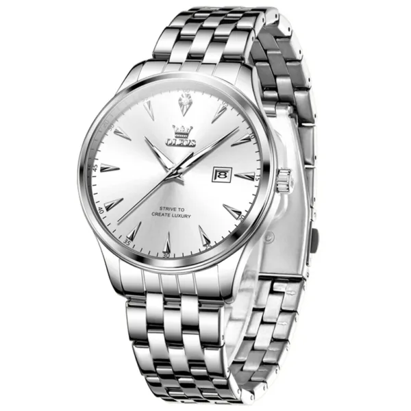 Olevs 5598 Watch For Men- Silver - Image 2