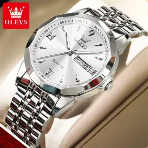 OLEVS 9998 Quartz Watch Analog Time With Date and Day For Men