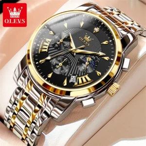 Olevs 2892 Luxury Watches For Man – Gold Black