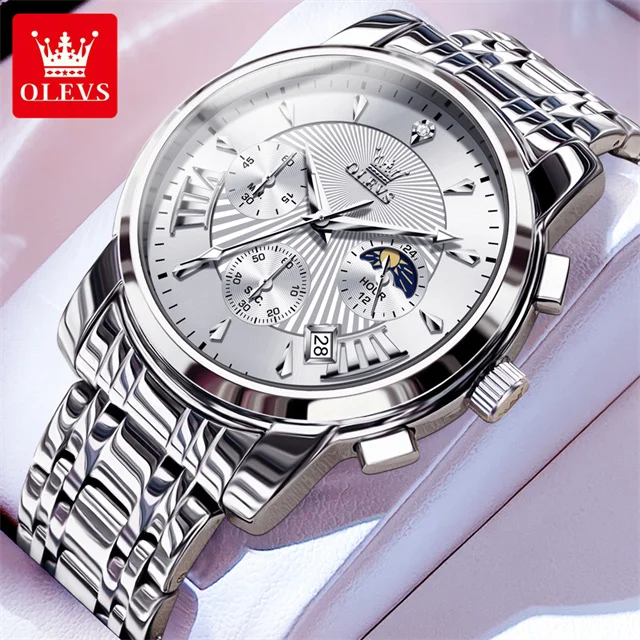 Olevs 2892 Luxury Watches For Man – Silver