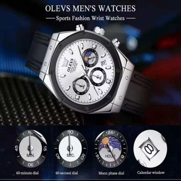 OLEVS 9911 Luxury Chronograph Sports Quartz Watch For Men - Image 4