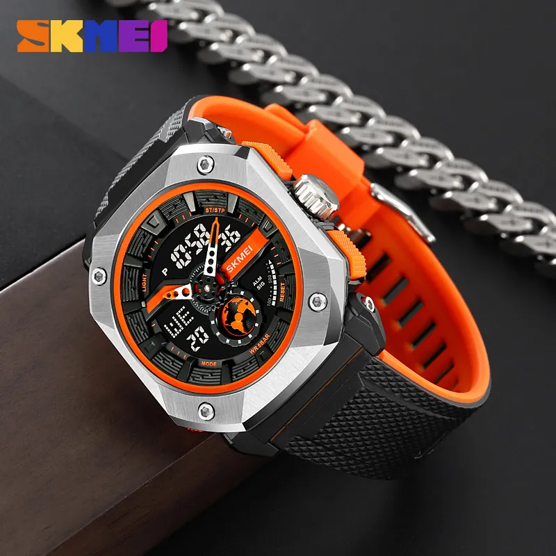 SKMEI 2272 Waterproof Stopwatch Multifunctional Sport Watch LED Light Digital Watch For Men - Image 2