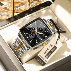 POEDAGAR 866 Luxury Square Chronograph Watch For Men’s