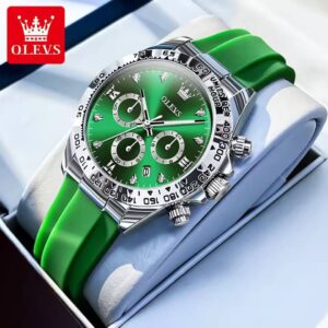 OLEVS 5618 New Luxury Original Quartz Silicone Chronograph Watch For Women